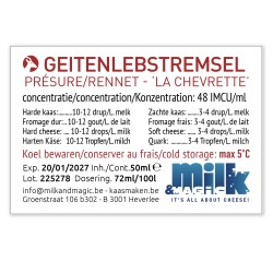 Lebstremsel van geit. In handige druppelflacon van 50ml.