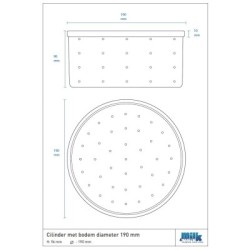 Cilinder met bodem diameter 190 mm